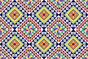 ikat abstraktes geometrisches ethnisches Textildesign mit nahtlosem Muster. aztekischer Stoff Teppich Mandala Ornamente Textildekorationen Tapete. Stammes-Boho-gebürtiger Truthahn-Textil-traditioneller Stickerei-Vektor. vektor