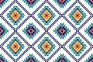 ikat abstraktes geometrisches ethnisches Textildesign mit nahtlosem Muster. aztekischer Stoff Teppich Mandala Ornamente Textildekorationen Tapete. Stammes-Boho-gebürtiger Truthahn-Textil-traditioneller Stickerei-Vektor. vektor