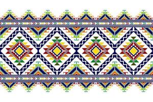 ikat abstraktes geometrisches ethnisches Textildesign mit nahtlosem Muster. aztekischer Stoff Teppich Mandala Ornamente Textildekorationen Tapete. Stammes-Boho-gebürtiger Truthahn-Textil-traditioneller Stickerei-Vektor. vektor