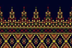 ikat abstraktes geometrisches ethnisches Textildesign mit nahtlosem Muster. aztekischer Stoff Teppich Mandala Ornamente Textildekorationen Tapete. Stammes-Boho-gebürtiger Truthahn-Textil-traditioneller Stickerei-Vektor. vektor