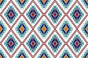 ikat abstraktes geometrisches ethnisches Textildesign mit nahtlosem Muster. aztekischer Stoff Teppich Mandala Ornamente Textildekorationen Tapete. Stammes-Boho-gebürtiger Truthahn-Textil-traditioneller Stickerei-Vektor. vektor