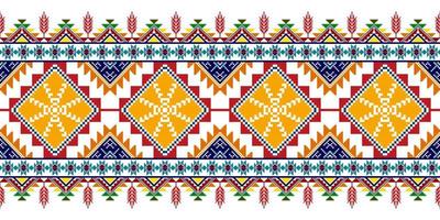 ikat etniska sömlösa mönsterdesign. Aztec tyg matta mandala ornament textil dekorationer tapet. tribal boho infödda etniska kalkon traditionell broderi vektor bakgrund