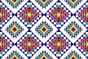 ikat abstraktes geometrisches ethnisches Textildesign mit nahtlosem Muster. aztekischer Stoff Teppich Mandala Ornamente Textildekorationen Tapete. Stammes-Boho-gebürtiger Truthahn-Textil-traditioneller Stickerei-Vektor. vektor