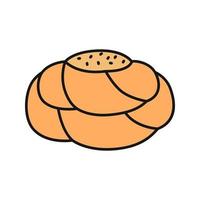 Farbsymbol für Gebäckbrot. süßer Teig. schickes Brot. isolierte Vektorillustration vektor