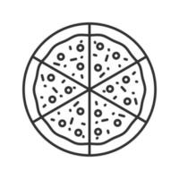 pizza linjär ikon. tunn linje illustration. pizzeria tecken. kontur symbol. vektor isolerade konturritning