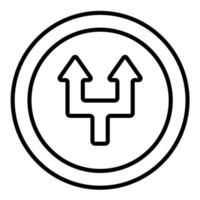 Symbol für geteilte Straßenlinie vektor