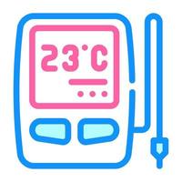 digital termometer med sensor färg ikon vektorillustration vektor