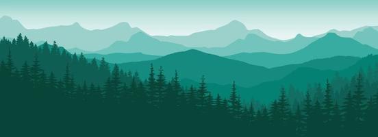 Vektorhintergrund mit Bergen. Naturberg in grüner Farbe. vektor