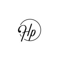 hp circle initial logotyp bäst för skönhet och mode i djärvt feminint koncept vektor