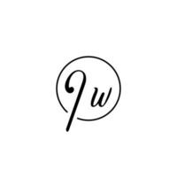 iw circle initial logotyp bäst för skönhet och mode i djärvt feminint koncept vektor