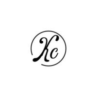 kc circle initial logotyp bäst för skönhet och mode i djärvt feminint koncept vektor