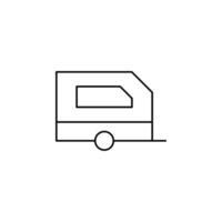 Wohnwagen, Wohnmobil, Reisen dünne Linie Symbol Vektor Illustration Logo Vorlage. für viele Zwecke geeignet.