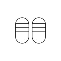 Sandale, Schuhe, Pantoffel dünne Linie Symbol Vektor Illustration Logo Vorlage. für viele Zwecke geeignet.