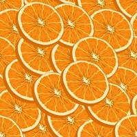 sommernahtloses muster mit saftigen frischen orangen. helle sommerstimmung, druck für hintergrund und textil vektor