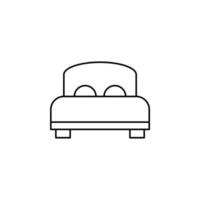 Bett, Schlafzimmer dünne Linie Symbol Vektor Illustration Logo Vorlage. für viele Zwecke geeignet.