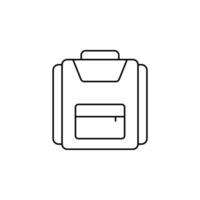 Rucksack, Schule, Rucksack, Tornister dünne Linie Symbol Vektor Illustration Logo Vorlage. für viele Zwecke geeignet.