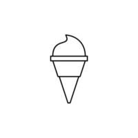 Eis, Dessert, süße dünne Linie Symbol Vektor Illustration Logo Vorlage. für viele Zwecke geeignet.