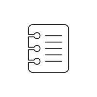 Notizen, Notizblock, Notizbuch, Memo, Tagebuch dünne Linie Symbol Vektor Illustration Logo Vorlage. für viele Zwecke geeignet.