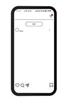 mockup av mobilapplikationen på skärmen på smartphone med karusellgränssnitt inlägg på socialt nätverk vektor