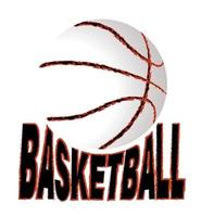 Basketball-Grunge-Logo. skizzenhafter Ball und die Inschrift. druck für poster, t-shirt, stoff. Vektor auf weißem Hintergrund