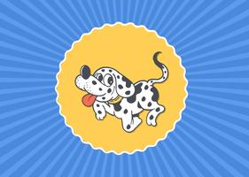 Gratis Vector Cartoon Dalmatian Puppy Card