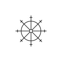 roder, nautiska, fartyg, båt tunn linje ikon vektor illustration logotyp mall. lämplig för många ändamål.