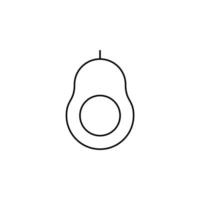 Avocado dünne Linie Symbol Vektor Illustration Logo Vorlage. für viele Zwecke geeignet.