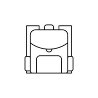 Rucksack, Schule, Rucksack, Tornister dünne Linie Symbol Vektor Illustration Logo Vorlage. für viele Zwecke geeignet.