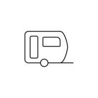 Wohnwagen, Wohnmobil, Reisen dünne Linie Symbol Vektor Illustration Logo Vorlage. für viele Zwecke geeignet.