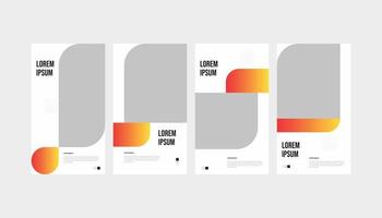 uppsättning av gradient orange vit minimal roll up standee banner och social media story mall vektor