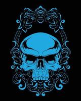 Totenkopf-Grafikillustration und T-Shirt-Design-Premium-Vektor vektor