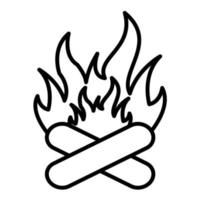 Symbol für die Lagerfeuerlinie vektor