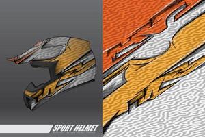 Sporthelm-Wrap-Aufkleber und Vinyl-Sticker-Design. vektor