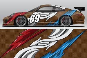 abstrakt design av racerbilar och sportbakgrund för dagligt bruk av racinglivery eller bilvinylklistermärken vektor