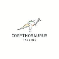 corythosaurus djur logotyp ikon designmall platt vektor