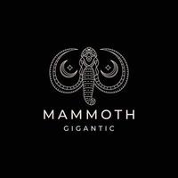 Mammut mit Linienstil-Logo-Icon-Design-Vorlage flacher Vektor