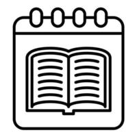 Symbol für die Kalenderzeile der Bibliothek vektor