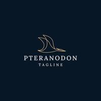 Pteranodon fliegendes Reptil Tier Logo Icon Design Vorlage flacher Vektor