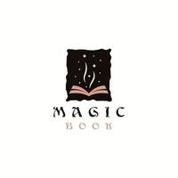 magisk bok logotyp ikon designmall platt vektor