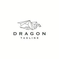 dragon mytologi djur logotyp ikon designmall platt vektor