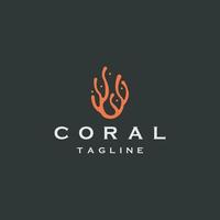 korall logotyp ikon formgivningsmall platt vektor