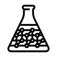 polymerer i kemiska labb glas linje ikon vektorillustration vektor