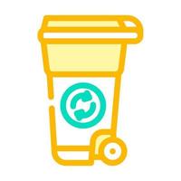 Abfallbehälter Kompost Farbe Symbol Vektor Illustration