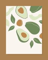 Stilvolles Vektor-Cover-Design mit Avocado-Früchten. vektor