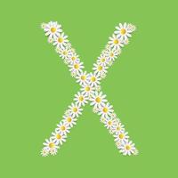 flora daisy design alfabet vektor illustartion