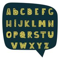 handritad modernt alfabet i skandinavisk stil. barnsliga bokstäver. vektor mall.