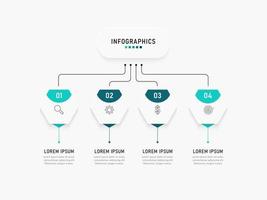 vektor infographic etikett designmall med ikoner och 4 alternativ eller steg. kan användas för processdiagram, presentationer, arbetsflödeslayout, banner, flödesschema, infograf.