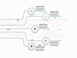 Vektor-Infografik-Etikettendesign-Vorlage mit Symbolen und 5 Optionen oder Schritten. kann für Prozessdiagramme, Präsentationen, Workflow-Layouts, Banner, Flussdiagramme und Infografiken verwendet werden. vektor