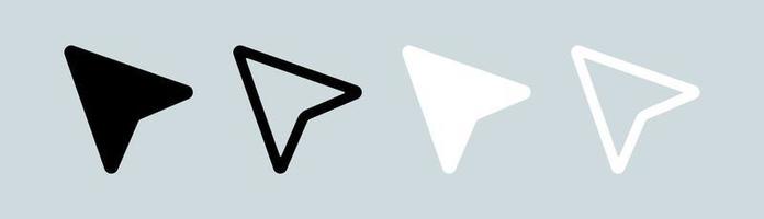 Computer-Cursor oder Zeigersymbol in Schwarz-Weiß-Farben. Pfeilzeigersymbol für Apps oder Website. vektor
