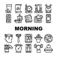 morgon rutin daglig samling ikoner som vektor